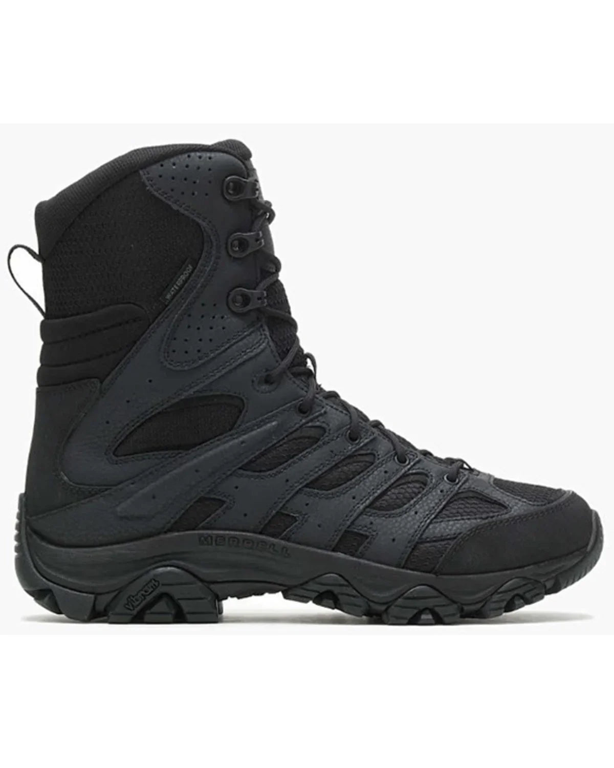 Merrell Men's Moab 3 8" Tactical Zip Waterproof Boot Round Toe Black 9 D(M) USize