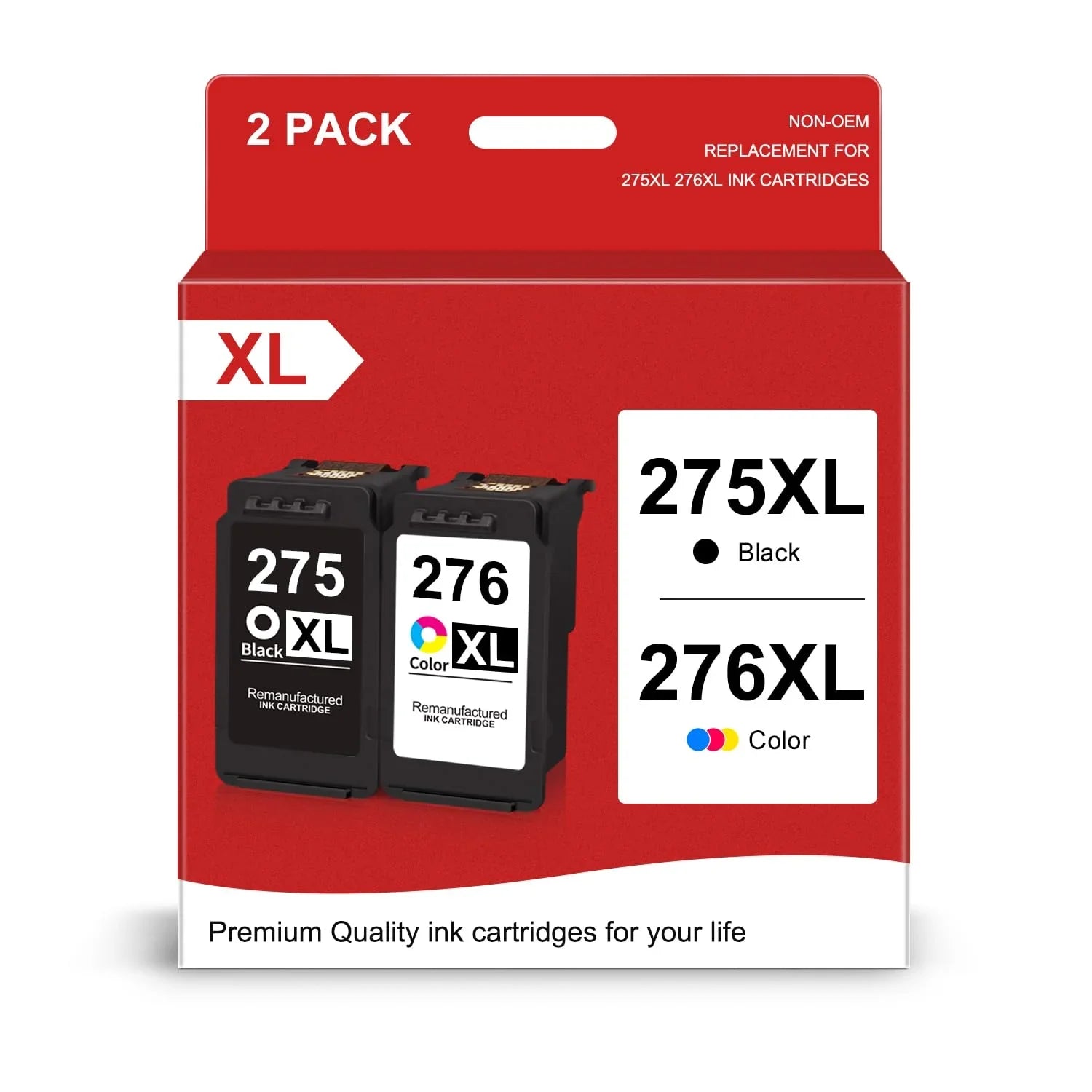 PG-275 XL/CL-276 XL Value Pack Ink Cartridge Replacement for Canon Ink 275 and 276 Used for PIXMA TSize3522 TSize3520 TR4720 TR4722 (1 Black,1 Color) Combo Pack