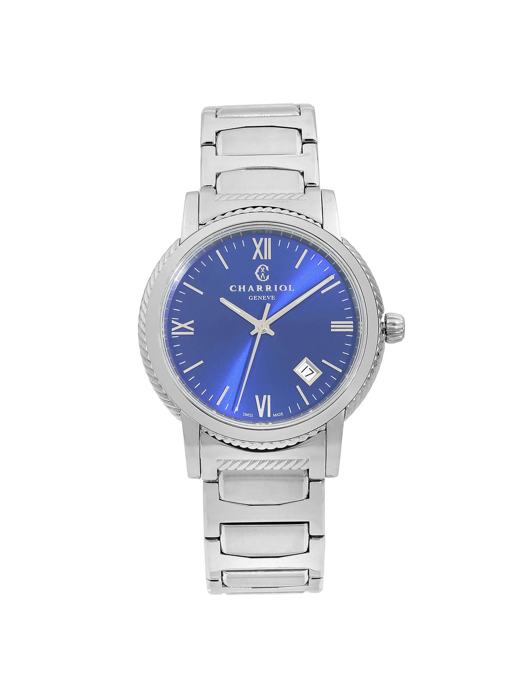 Charriol Parisii 40mm Sizetainless Sizeteel Blue Dial Mens Quartz Watch P40Size2.930.002