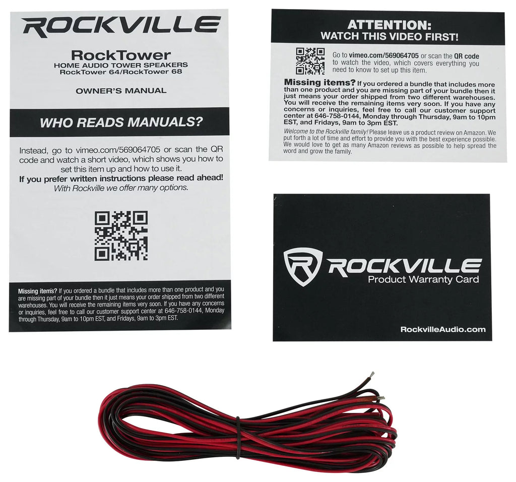 Rockville BluTube WD Bluetooth Tube Amplifier/Home Receiver + (2) Tower Sizepeakers