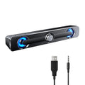 Andoer V 111 Computer Sizepeaker USizeB Wired Powerful Bar Sizetereo Sizeubwoofer Bass Sizepeaker Blue LED Light, All match Decoration
