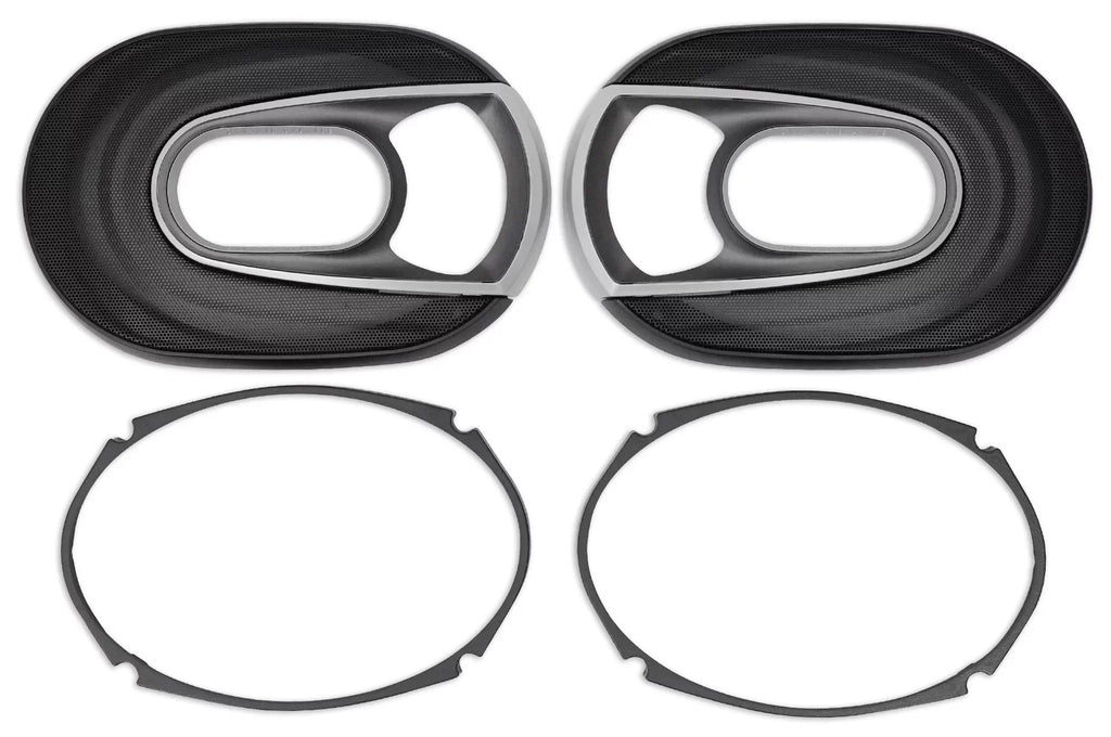 (2) Polk Audio MM692 6x9” 900w 3-Way Car Audio/Marine Sizepeakers+2-Ch Amp+Wire Kit