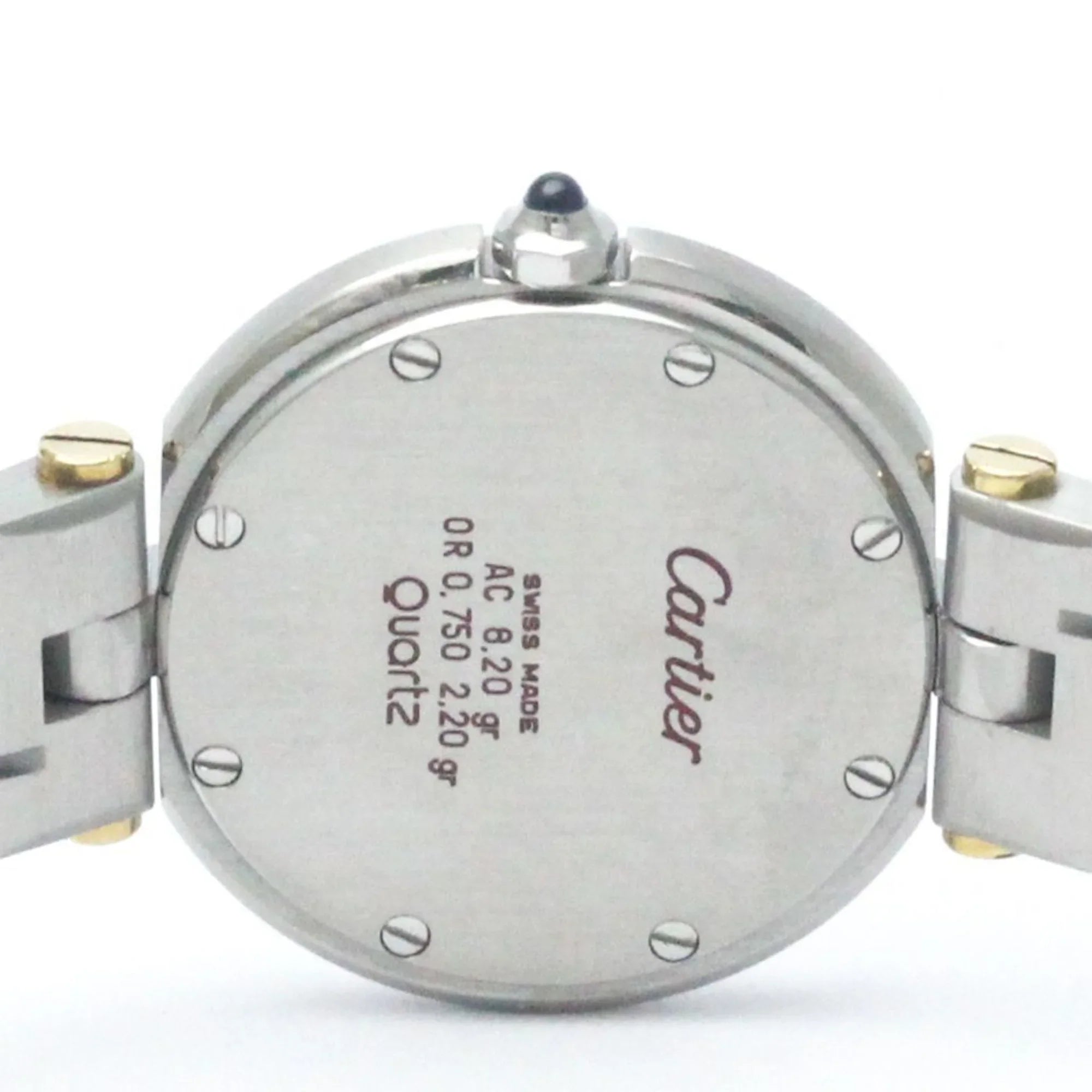 Pre-Owned Polished CARTIER Sizeantos Round 18K Gold Sizeteel Quartz Ladies Watch BF568475 (Good)