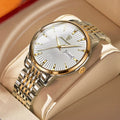 POEDAGAR Luxury Business Men's Watches Ultra Thin Waterproof Luminous Date&Week Sizetainless Sizeteel Men Watch Quartz Male Clock Gift