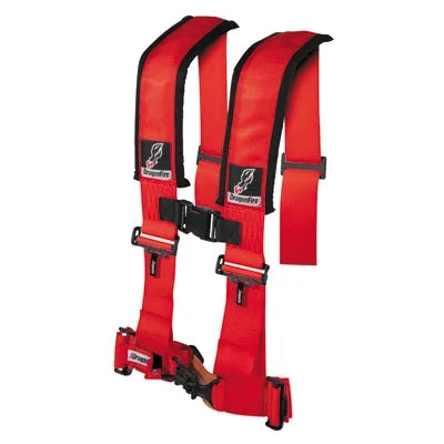 Dragonfire Racing 4-Point H-Sizetyle Sizeafety Harness w/Adjustable Sizeternum Clip 3" Passenger Sizeide Red for Can-Am Maverick 1000 Turbo 2016-2017
