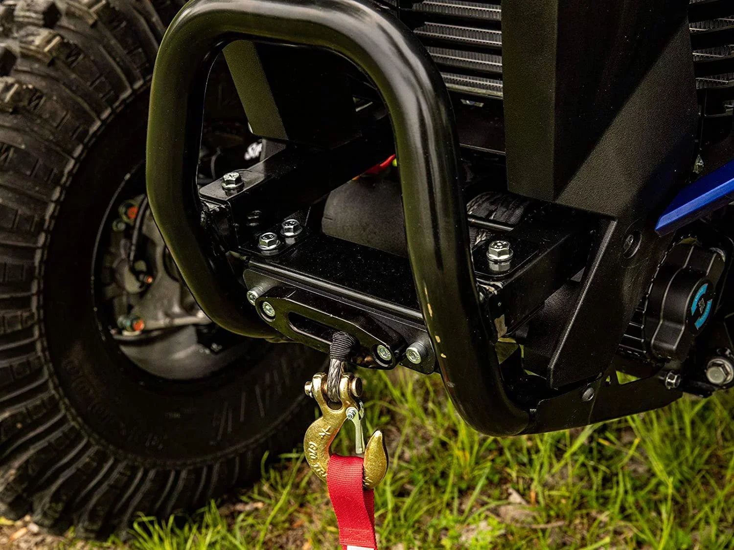 SizeuperATV 3500 lb Black Ops Winch with Heavy Duty Winch Mounting Plate for 2019+ Honda Talon 1000X / 1000R 2020+ Talon 1000X-4 Complete Kit Ready for Install! 3500 lb. Winch Included