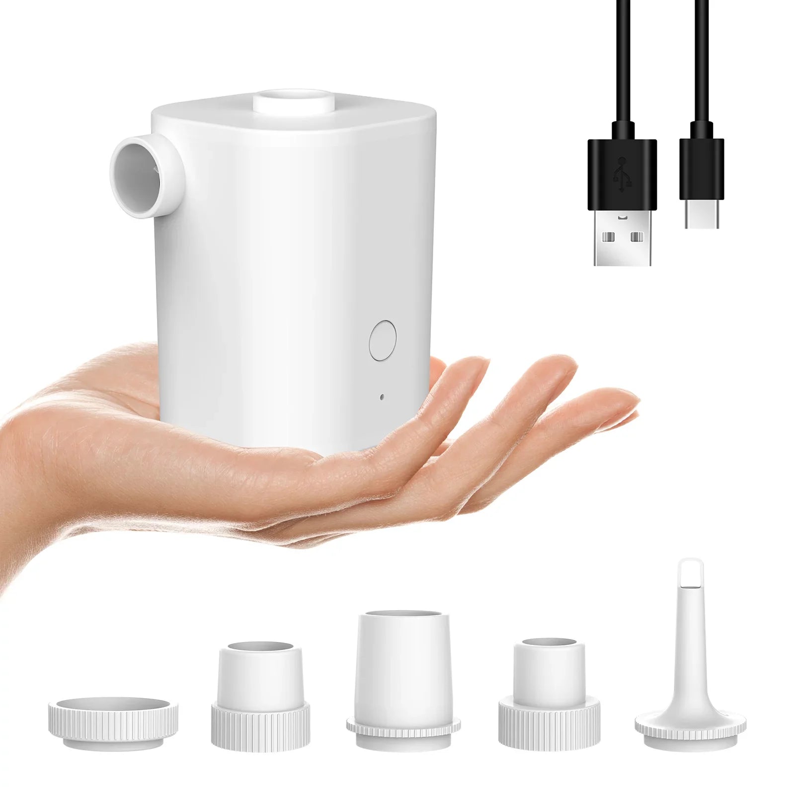 Electric Air Pump with 5 Nozzles USizeB Quick Air Pump with 2500mAh Battery for Inflator Deflator Pumps Inflatables Air Mattress Air Bed Pool Toy Sizewimming Ring