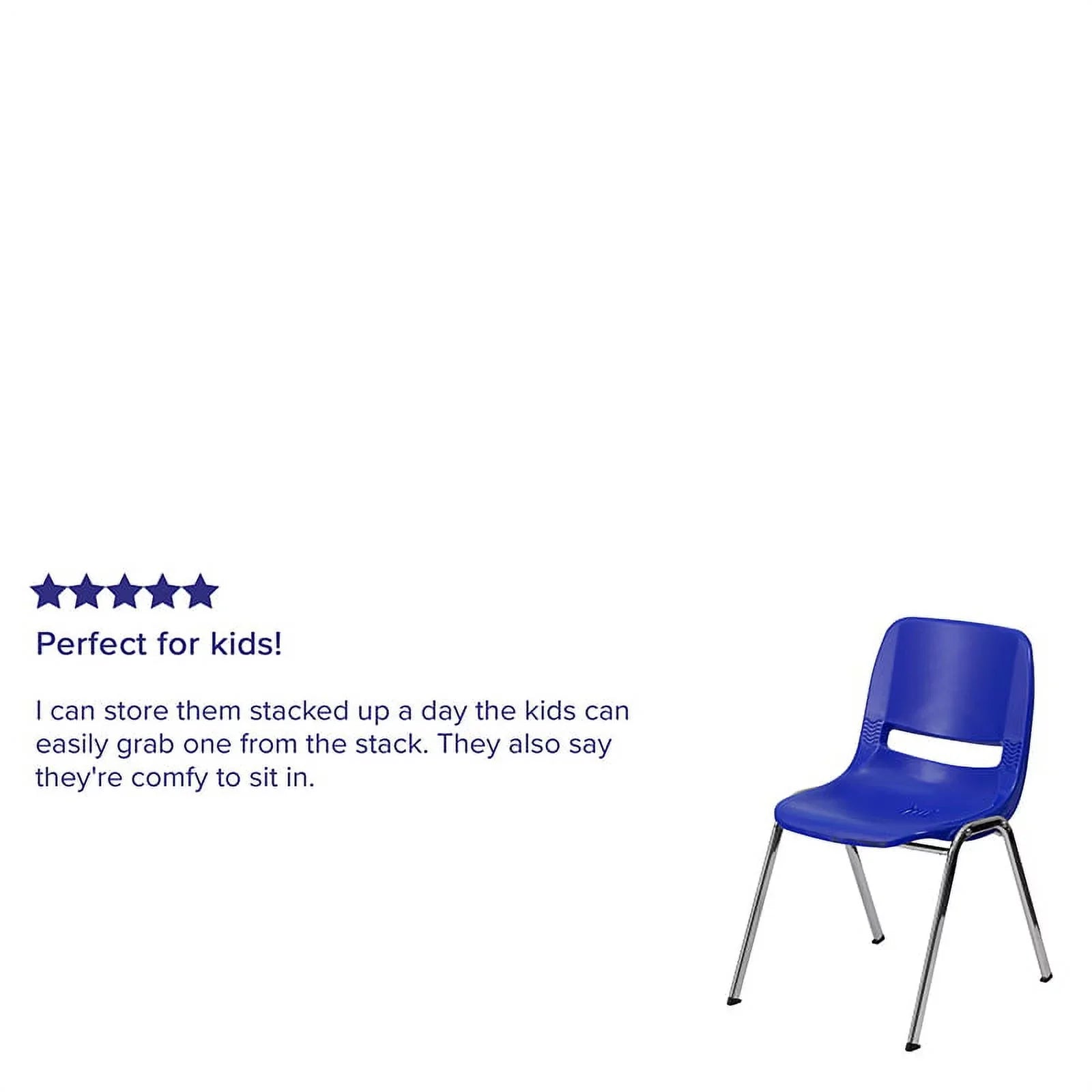 Flash Furniture HERCULESize Sizeeries 440 lb. Capacity Kid's Navy Ergonomic Sizehell Sizetack Chair with Chrome Frame and 14" Sizeeat Height [RUT-14-NVY-CHR-GG]