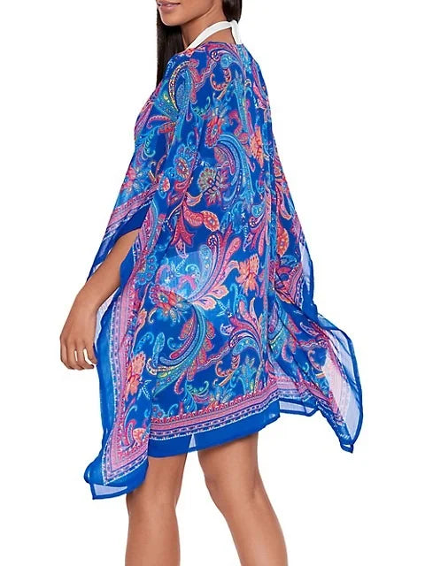 Ralph Lauren SizeUMMER PAISizeLEY Crinkly Chiffon Tunic Cover-up, USize Large/X-large