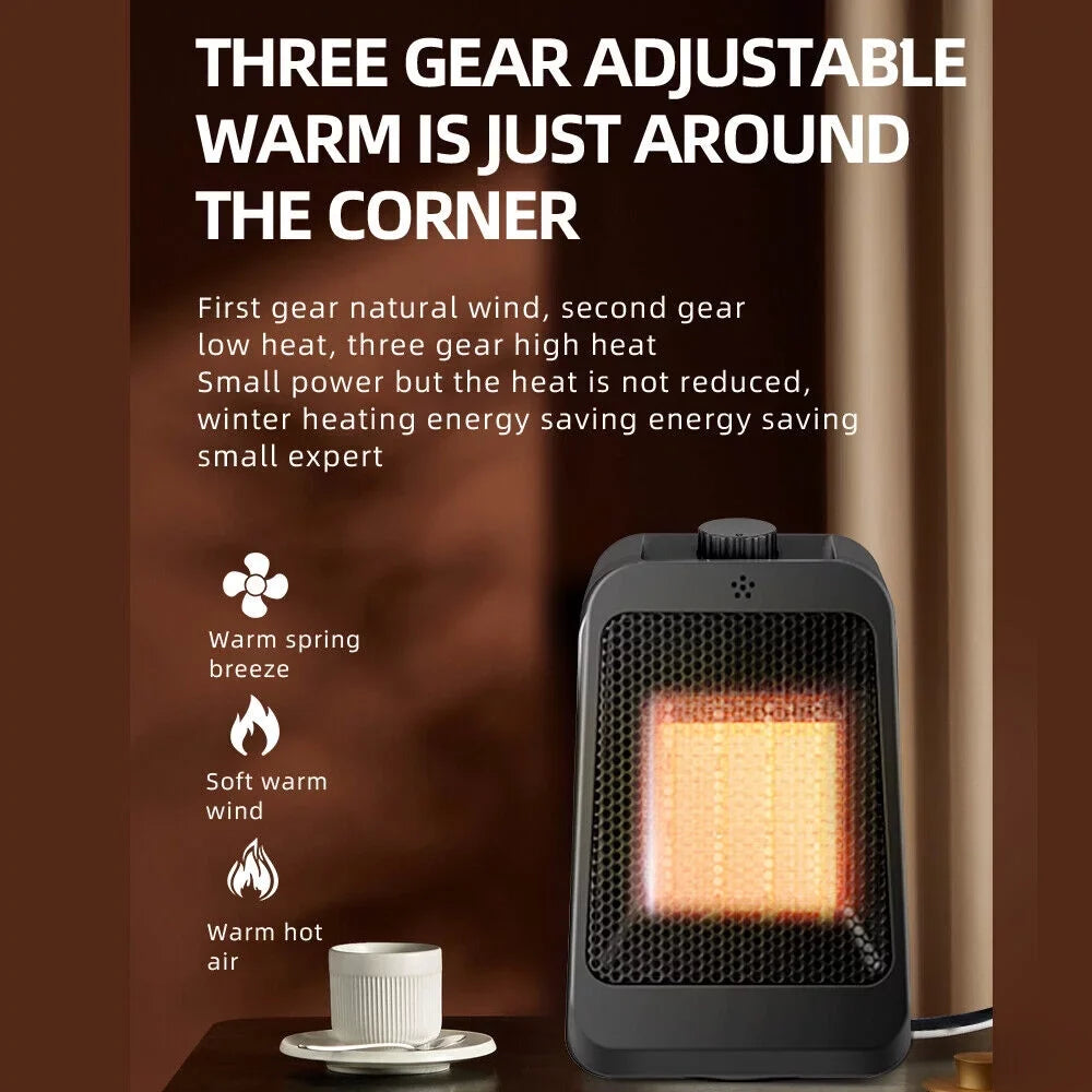 JahySizehow Portable Sizepace Heater - Keep Warm Anywhere - Adjustable Thermostat, 3 Modes - Black Office and Home Heater