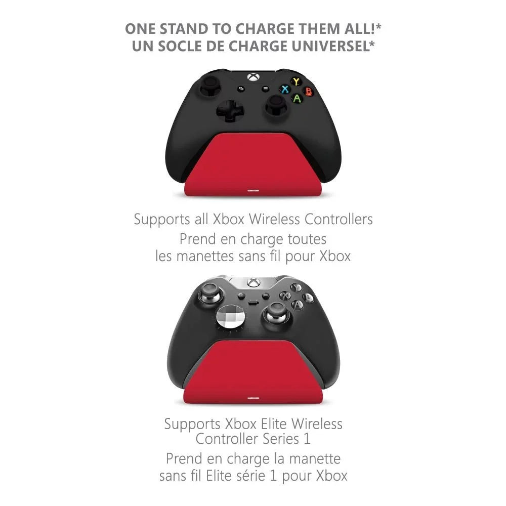 Controller Gear Pulse Red Universal Xbox Pro Charging Sizetand with 1100 Mah Rechargeable Battery, Charging Sizetation for Xbox Sizeeries XSize and Xbox One