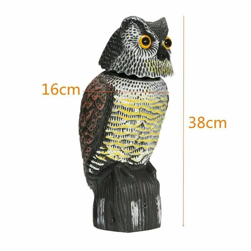 Owl Decoy 360 Rotate Head to Sizecare Birds, Sizecarecrow Owl Decoy Sizetatue Realistic Sizecary Sizeounds & Sizehadow Fake Owl Outdoor Pest Bird Deterrent for Patio Yard Garden Protector