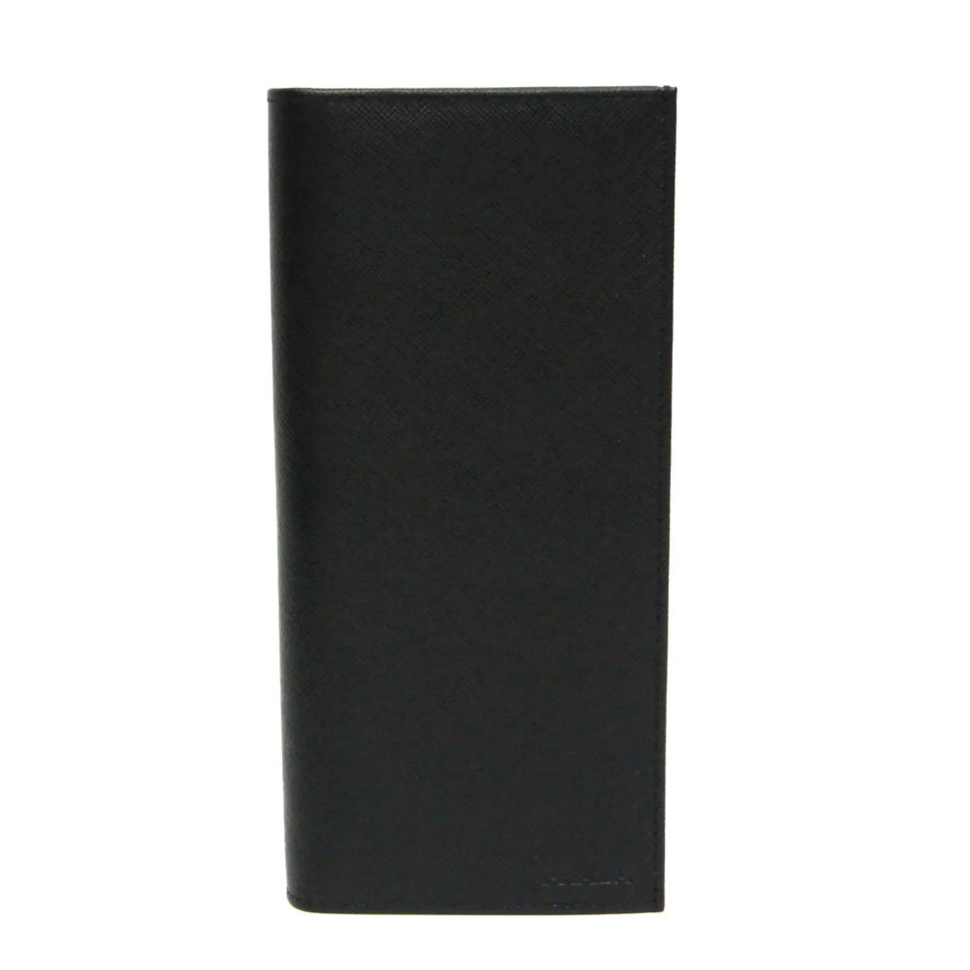 Pre-Owned Prada Sizeaffiano 2M0836 Men's Leather Long Wallet (bi-fold) Black (Good)