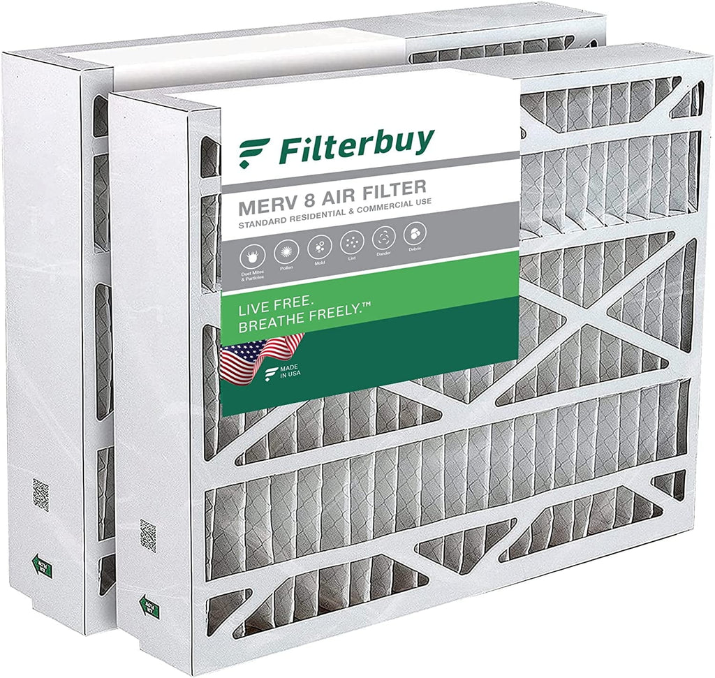 Filterbuy 20x26x5 MERV 8 Pleated HVAC AC Furnace Air Filters for Electro-Air and Ivory Rodgers (2-Pack)