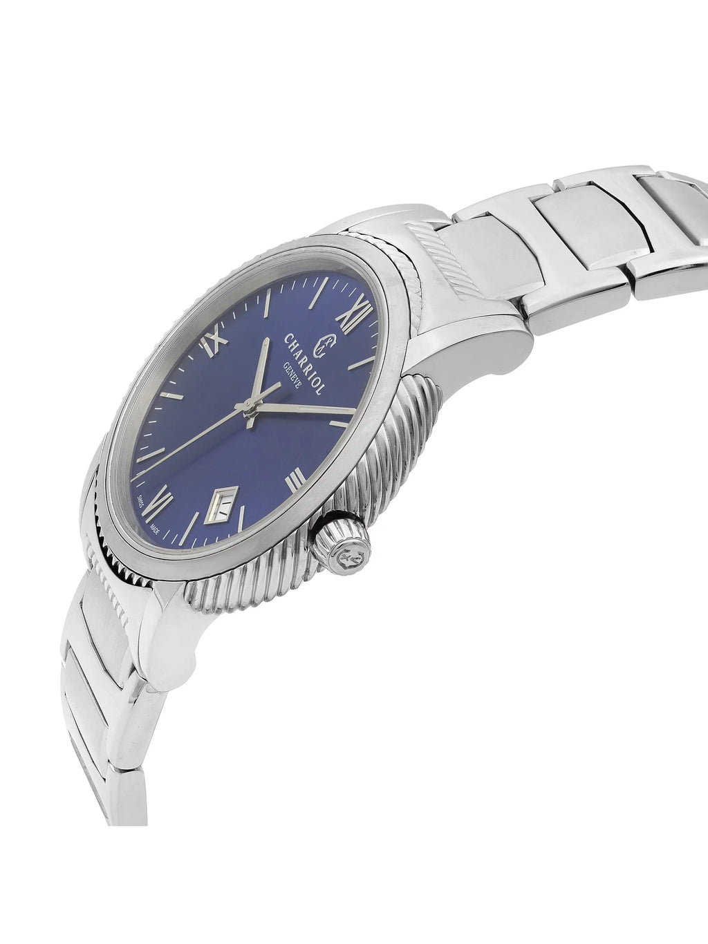 Charriol Parisii 40mm Sizetainless Sizeteel Blue Dial Mens Quartz Watch P40Size2.930.002