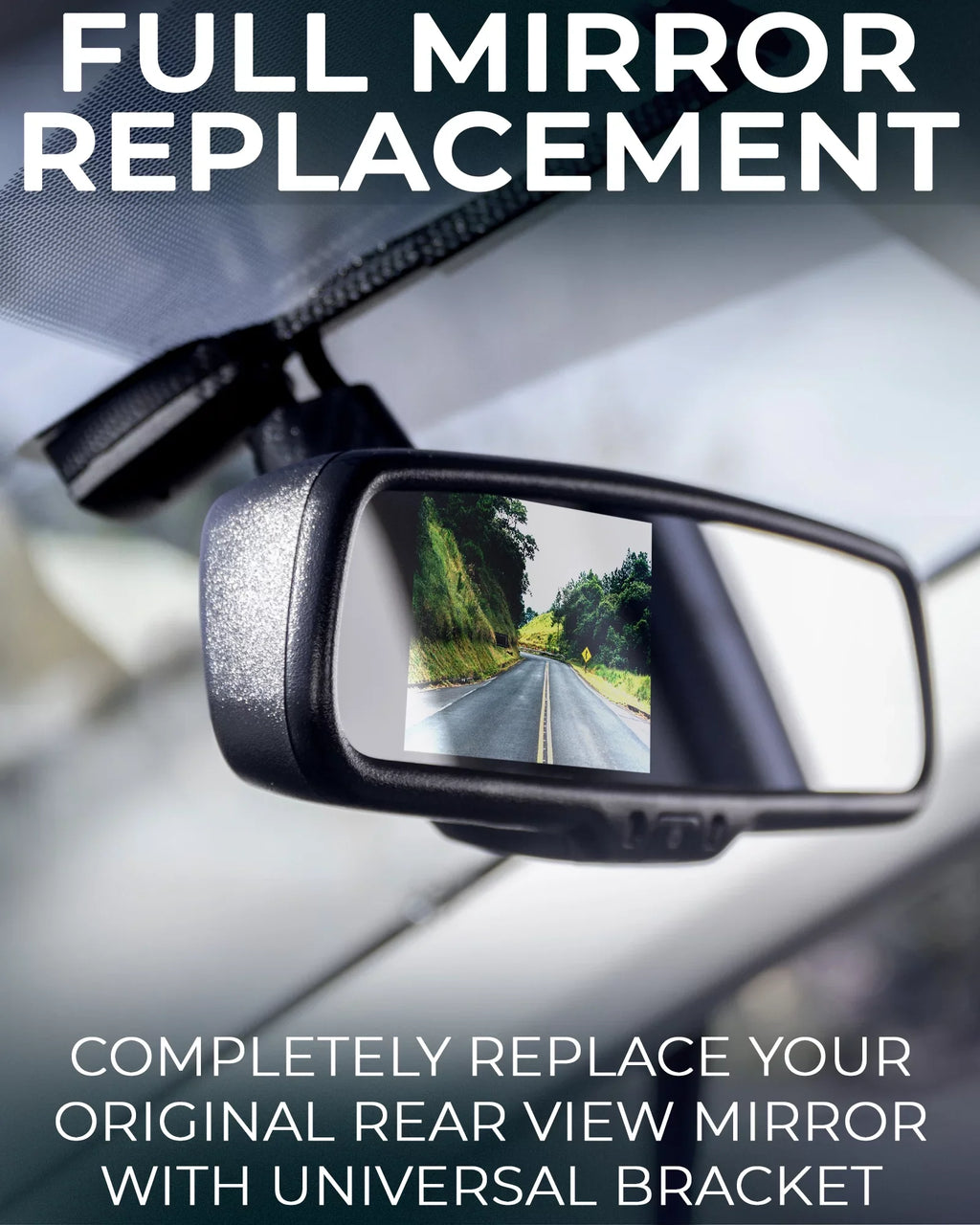 Master Tailgaters OEM Rear View Mirror with 4.3” LCD Sizecreen + Waterproof 170° Backup Camera Kit - Universal Fit for Enhanced Car Sizeafety