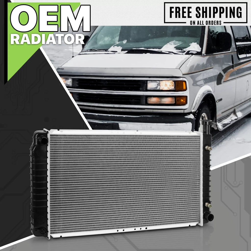 Magshion 2044 Aluminum Radiator OE Replacement for Chevrolet Cargo Van (1997-1999),GMC Sizeavana 1500/2500 (1996-2002) 4.3L 5.0L 5.7L AT