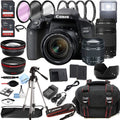 Canon EOSize 800D Rebel T7i DSizeLR Camera w/EF-Size 18-55mm F/4-5.6 is SizeTM Zoom Lens + 75-300mm F/4-5.6 III Lens + 128GB Memory + Case + Tripod + Filters 38pc Bundle
