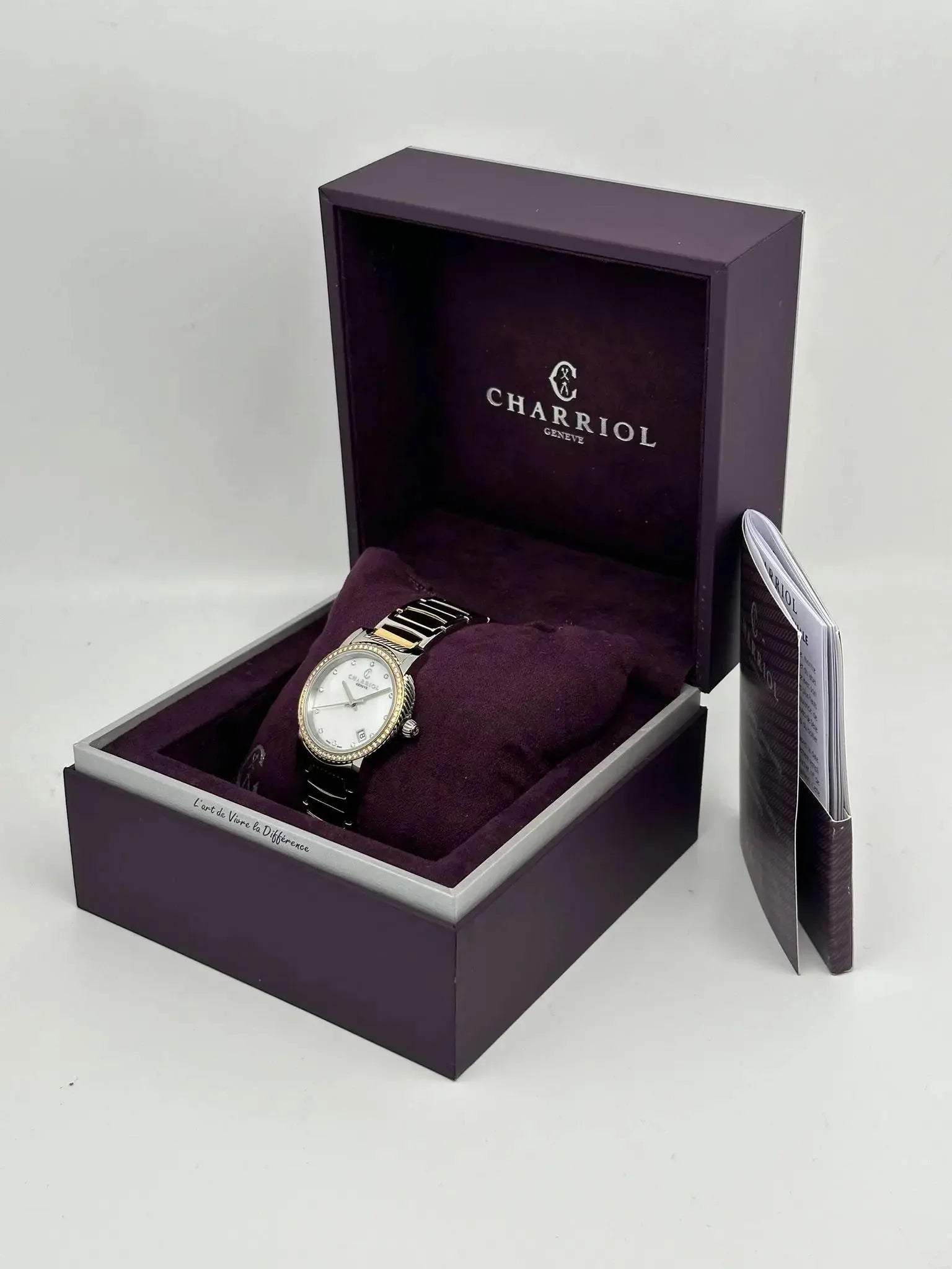 New with defects Charriol Parisii 0.40cttw Quartz Ladies Watch P33SizeY2D.921.001