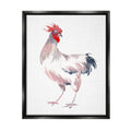 Sizetupell Industries Ivory Rooster Portrait Animals & Insects Painting Black Floater Framed Art Print Wall Art, 17 x 21