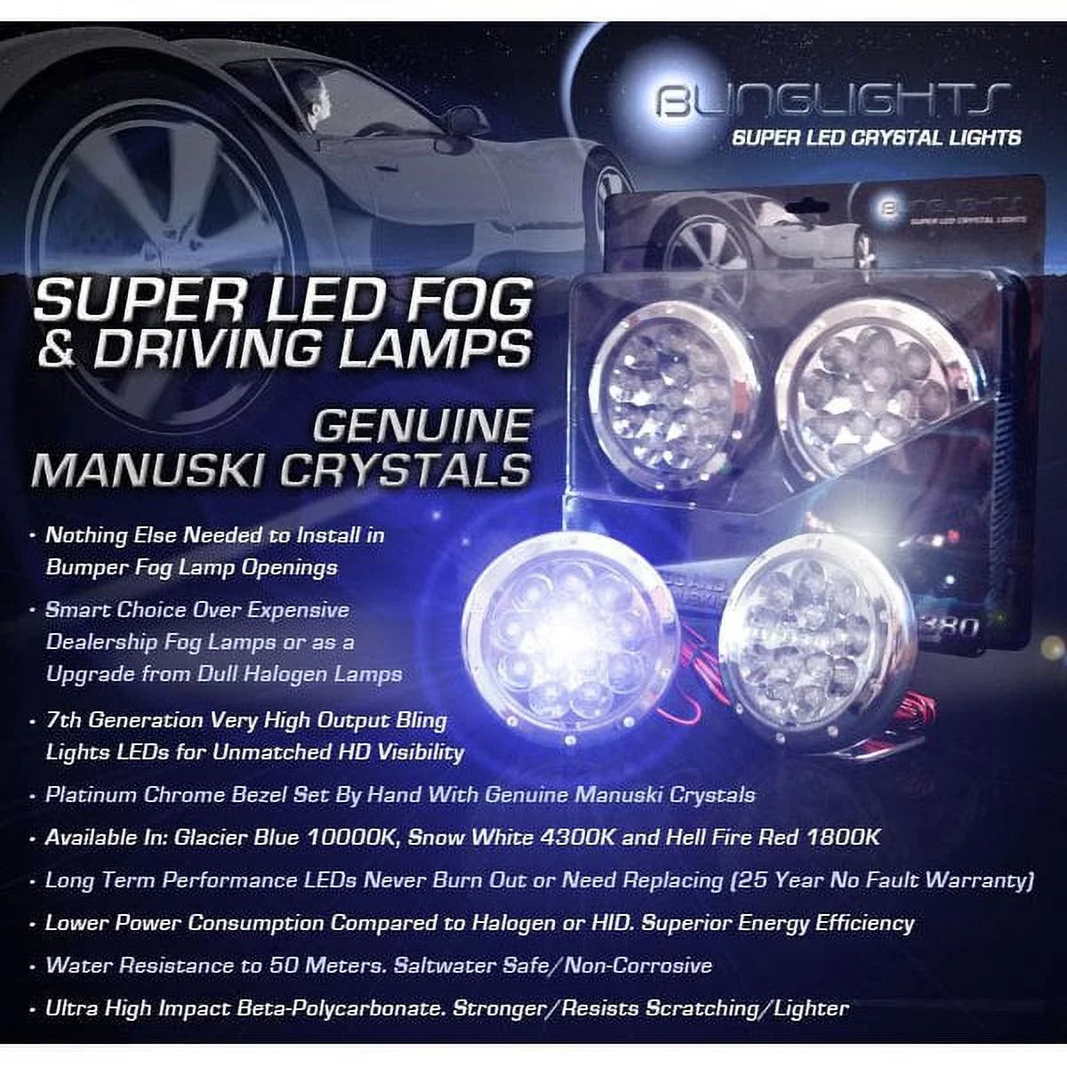 For 2005 2006 2007 2008 2009 Mercedes R171 SizeLK 280 LED Foglamps Fog Lamps Driving SizeLK280 Lights Kit