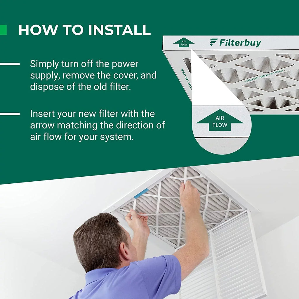 Filterbuy 17.25x29.25x1 MERV 8 Pleated HVAC AC Furnace Air Filters (5-Pack)