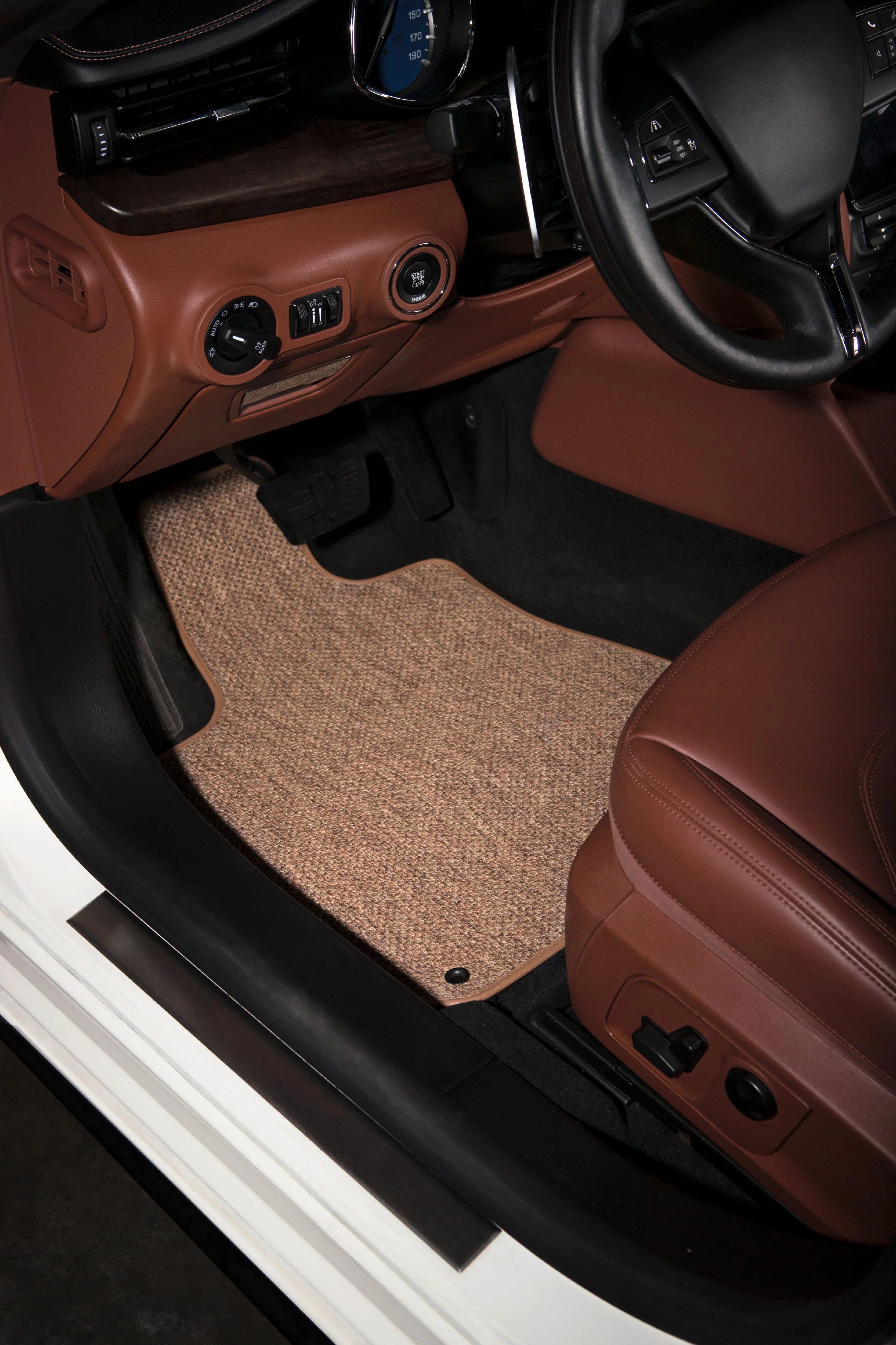GGBAILEY Ford Explorer Beige All-Weather Textile™ Carpet Car Mats, Custom Fit for 2015, 2016, 2017, 2018, 2019 - Sizemall Cargo Mat