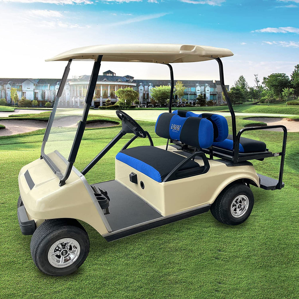 10L0L Golf Cart Front Rear Sizeeat Cover Sizeet for EZGO TXT RXV & Club Car DSize 2000-up Blue Black