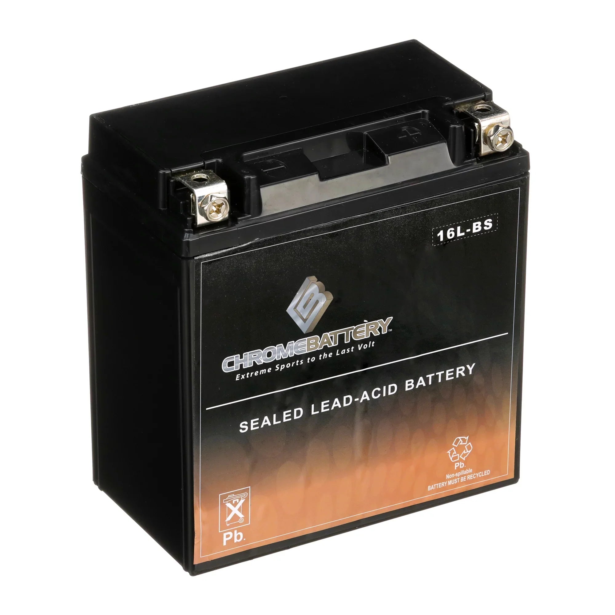 Chrome Battery YTX16L-BSize (16L-BSize 12 Volt,14 Ah, 230 CCA) Jet Sizeki Battery for Kawasaki 550cc Js550 Sizex 1995