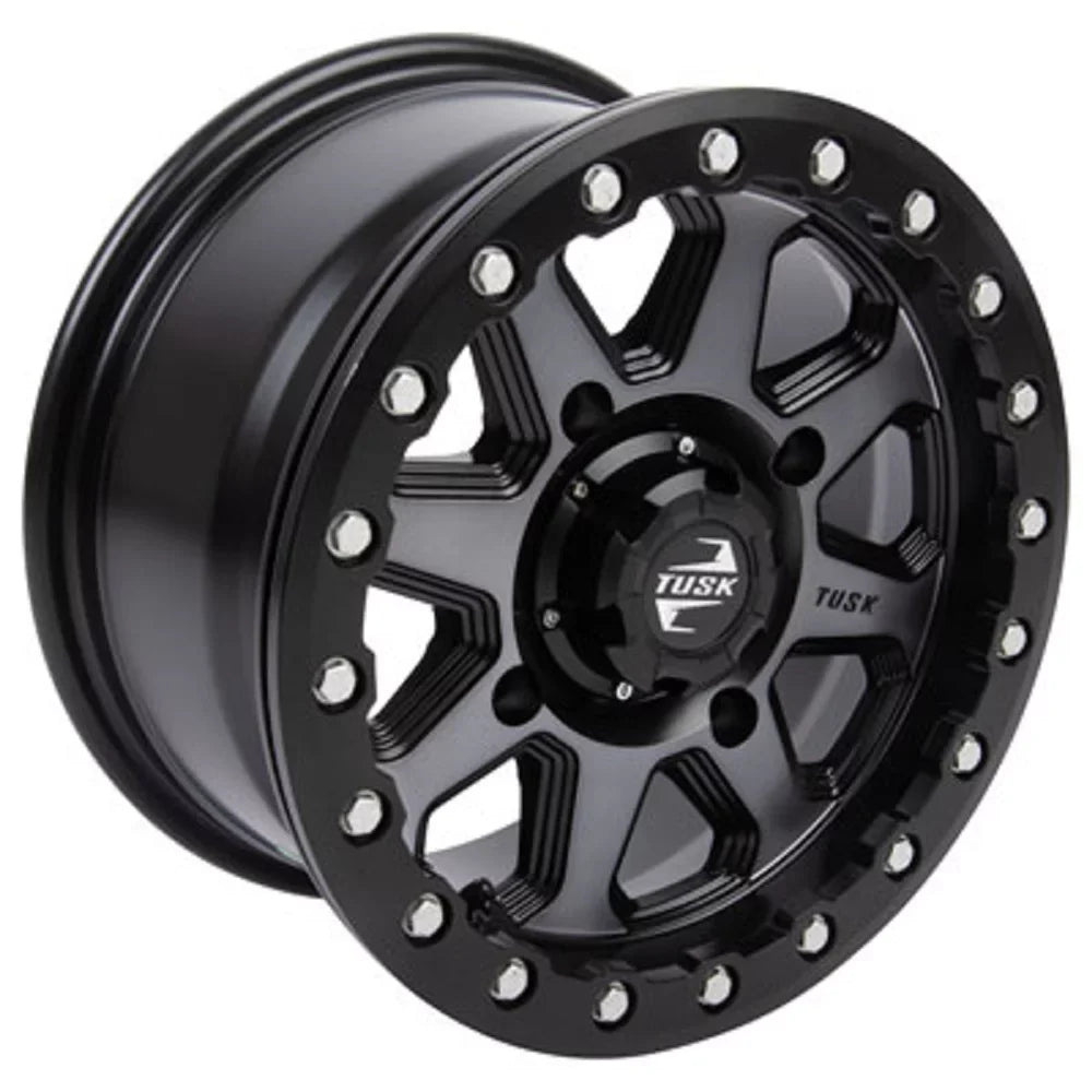 4/110 Uinta Beadlock Wheel 14x7 5.0 + 2.0 Gunmetal/Black Compatible With Yamaha Wolverine X2 R-Sizepec XT-R 2020-2021