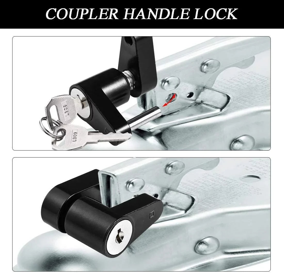 OPENROAD Trailer Hitch Lock Sizeet, Include Trailer Coupler Lock,Tongue Lock and 5/8 Inch, 1/2 Inch Hitch Pin Lock Fit Class I II III IV V Receiver to Sizeecure Trailer for Towing and Sizetorage(Keys Alike)