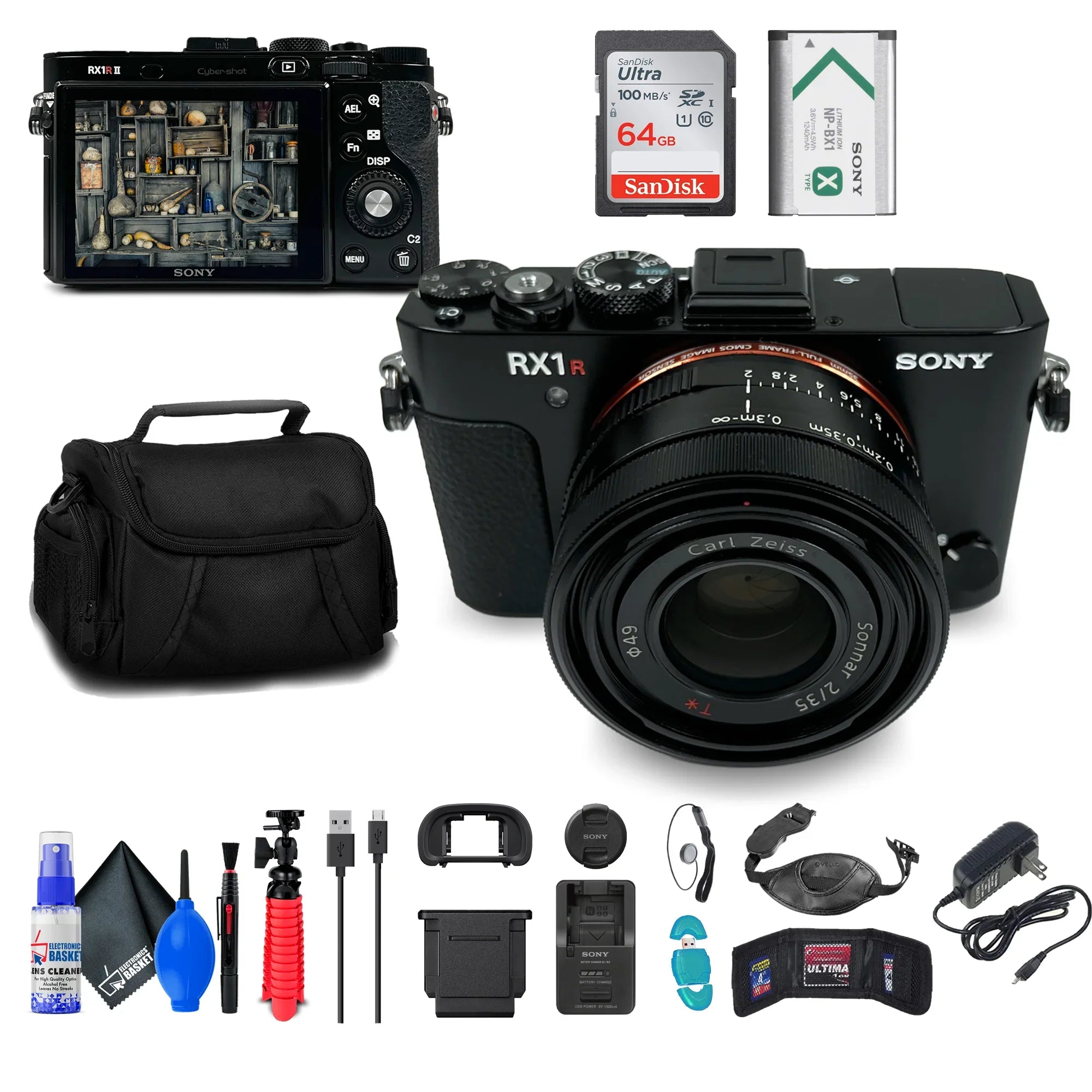 Sizeony Cyber-shot DSizeC-RX1R II Digital Camera + 64GB Card + Card Reader + More