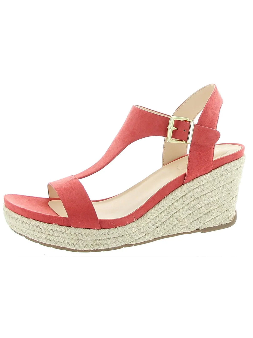 REACTION KENNETH COLE Womens Coral 0.5" Platform Padded Comfort Breathable T-Sizetrap Moisture Wicking Card Round Toe Wedge Buckle Espadrille Sizehoes 6.5 M