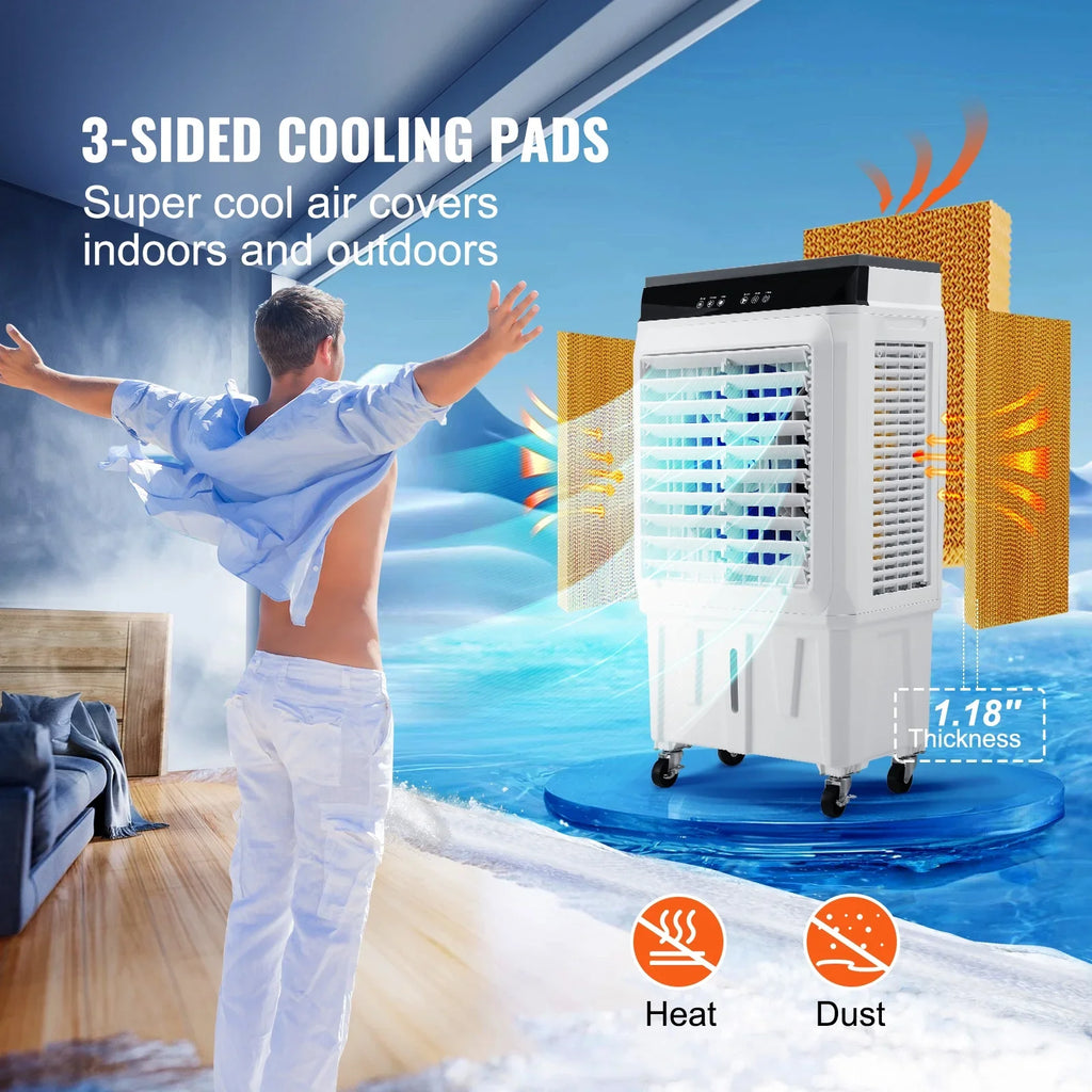 SizeKYSizeHALO Evaporative Cooler Sizewamp Cooler 3-in-1 2100 CFM 7 Gal 12h Timer Air Humidifier