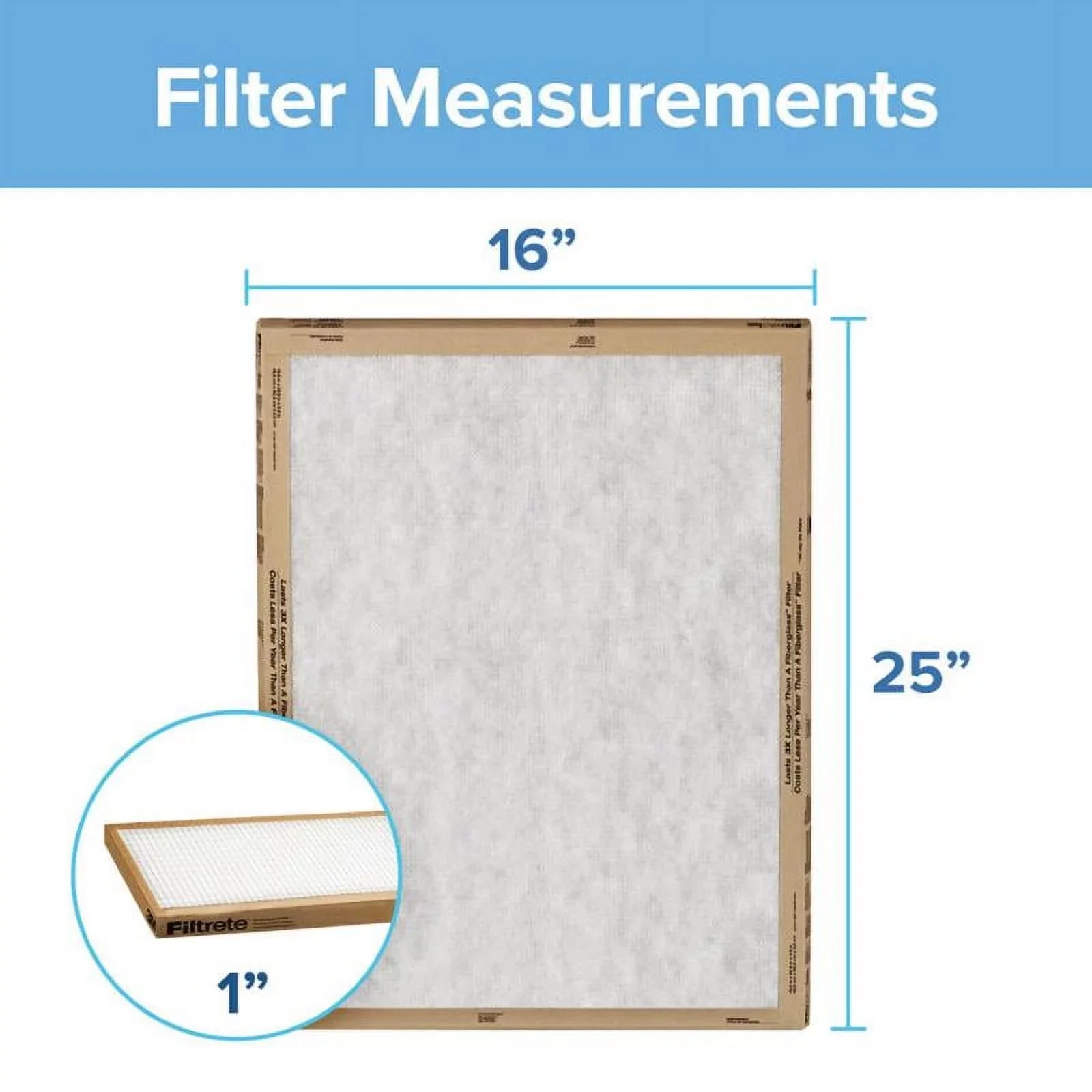 Filtrete 2-Pack 16" x 25" x 1" Flat Panel Air FIlter