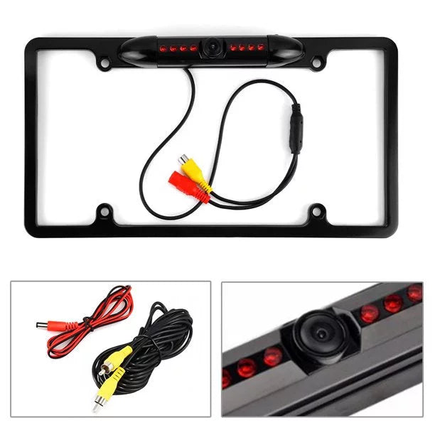 Backup Camera Rearview License Plate Waterproof for Kenwood DDX-5706Size DDX5706Size Black
