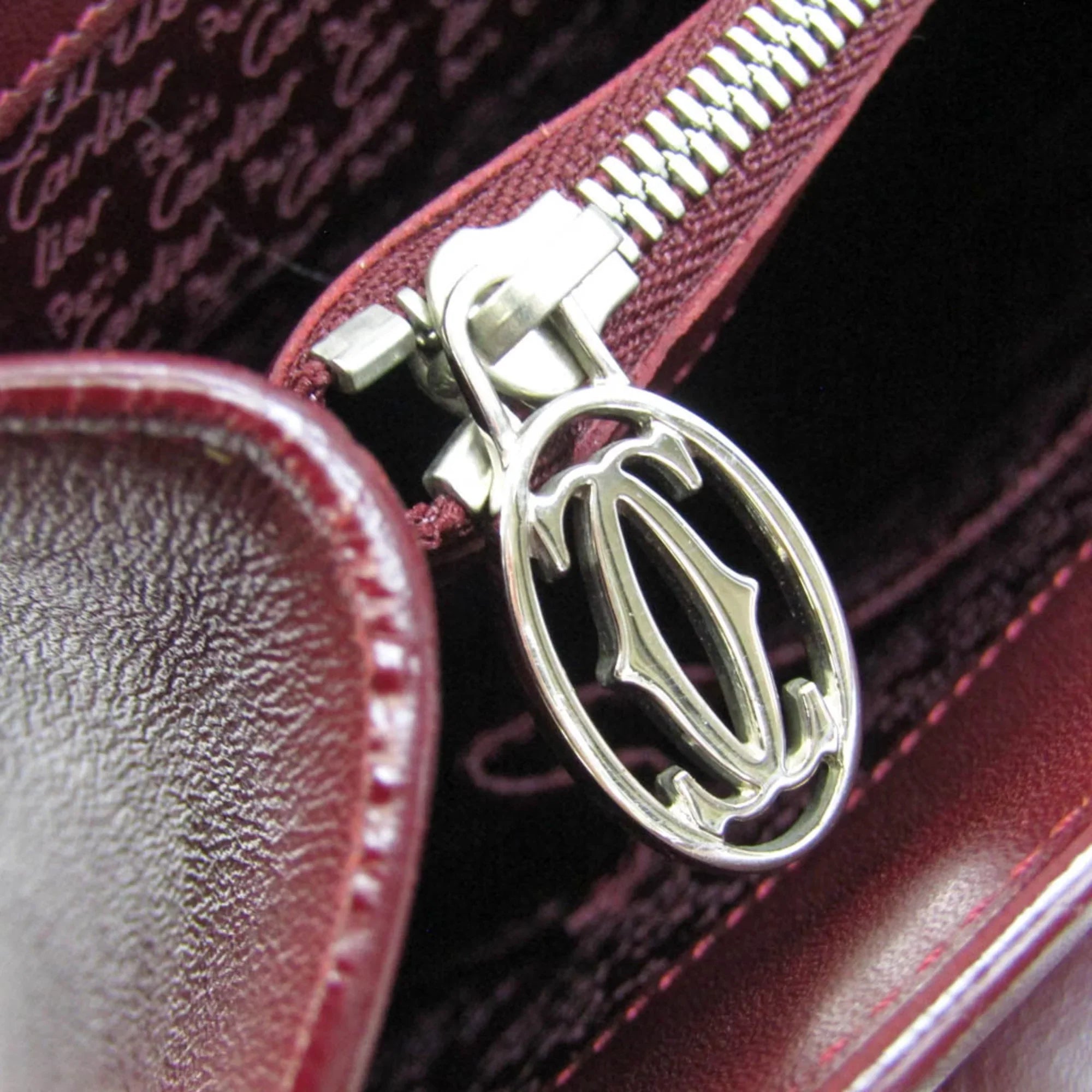 Pre-Owned Cartier Cabochon Women's Leather Tote Bag Bordeaux (Good)