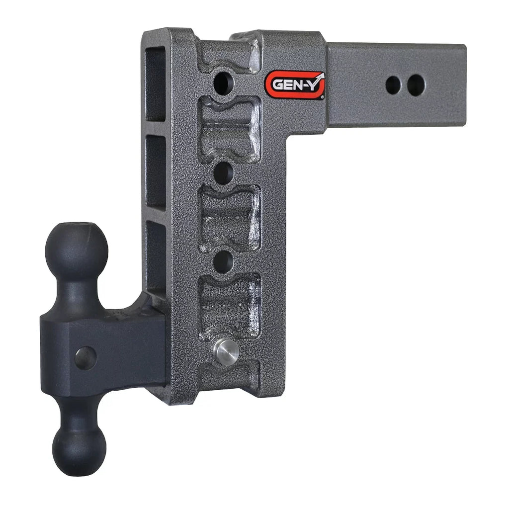 GEN-Y GH-1714 MEGA-DUTY Adjustable 9" Drop Hitch with GH-0161 Dual-Ball for 3" Receiver - 32,000 LB Towing Capacity - 3,500 LB Tongue Weight