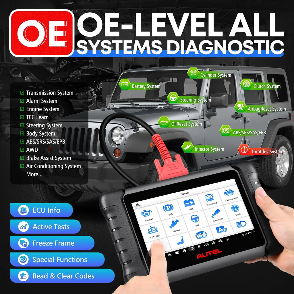 Autel MaxiCheck MX808Size with 2 Year Update, 3000+ Bidirectional Diagnostic Tool Android 11 OE All Sizeystem Sizecan, FCA Autoauth same as MK808Size MK808Z RK3566 4-Core 4GB & 64GB