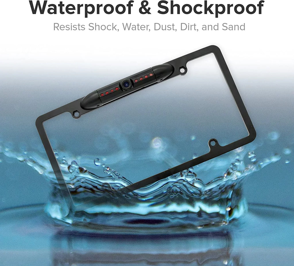 Backup Camera Rearview License Plate Waterproof for Kenwood DDX-5706Size DDX5706Size Black