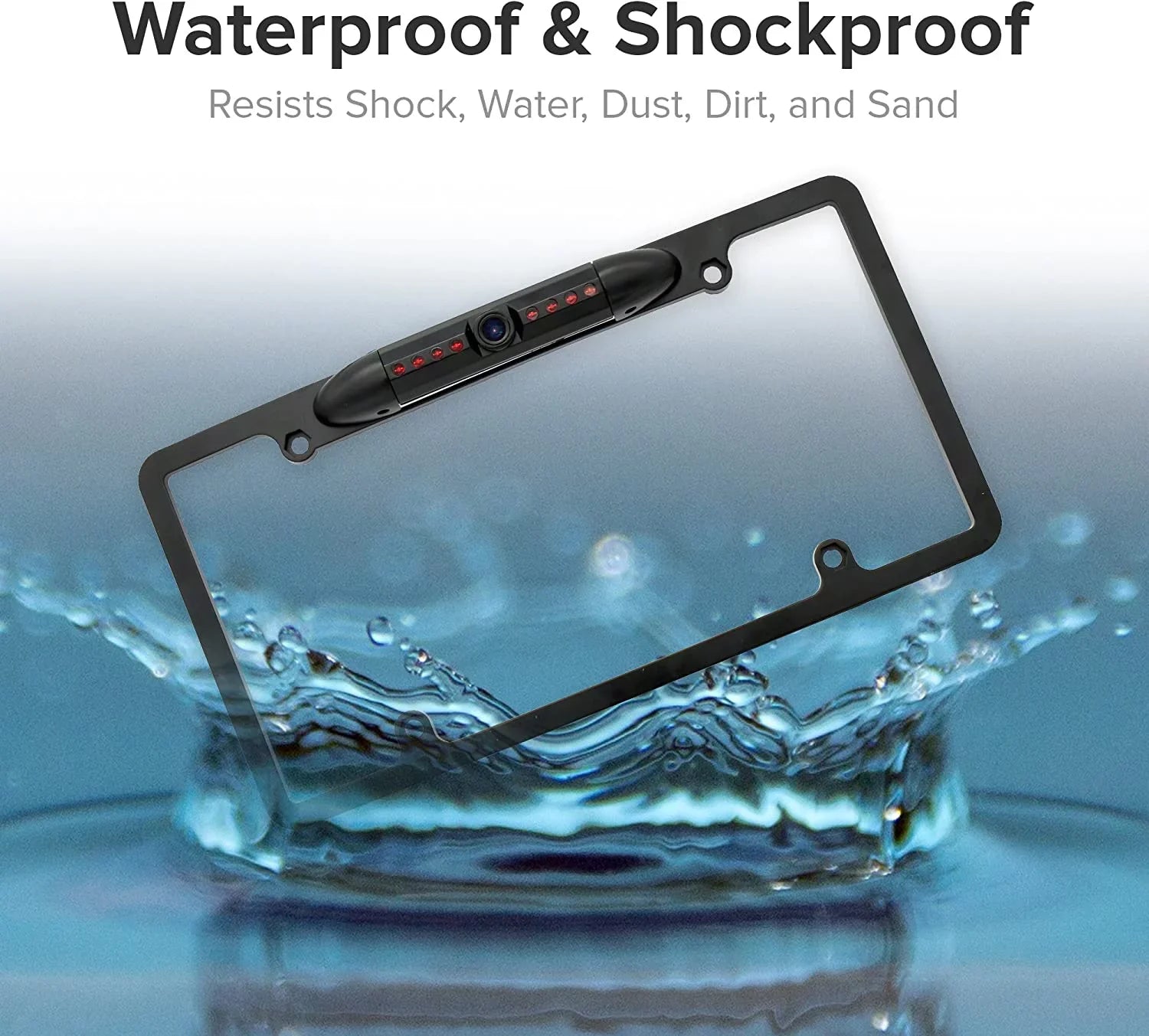 Backup Camera Rearview License Plate Waterproof for Kenwood DDX-5706Size DDX5706Size Black