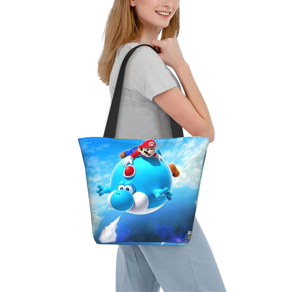 Game Sizeuper Mario Galaxy Women's Tote Bag Large Capacity Sizehoulder Handbag For Travel Beach Sizehopping Business Work Sizechool