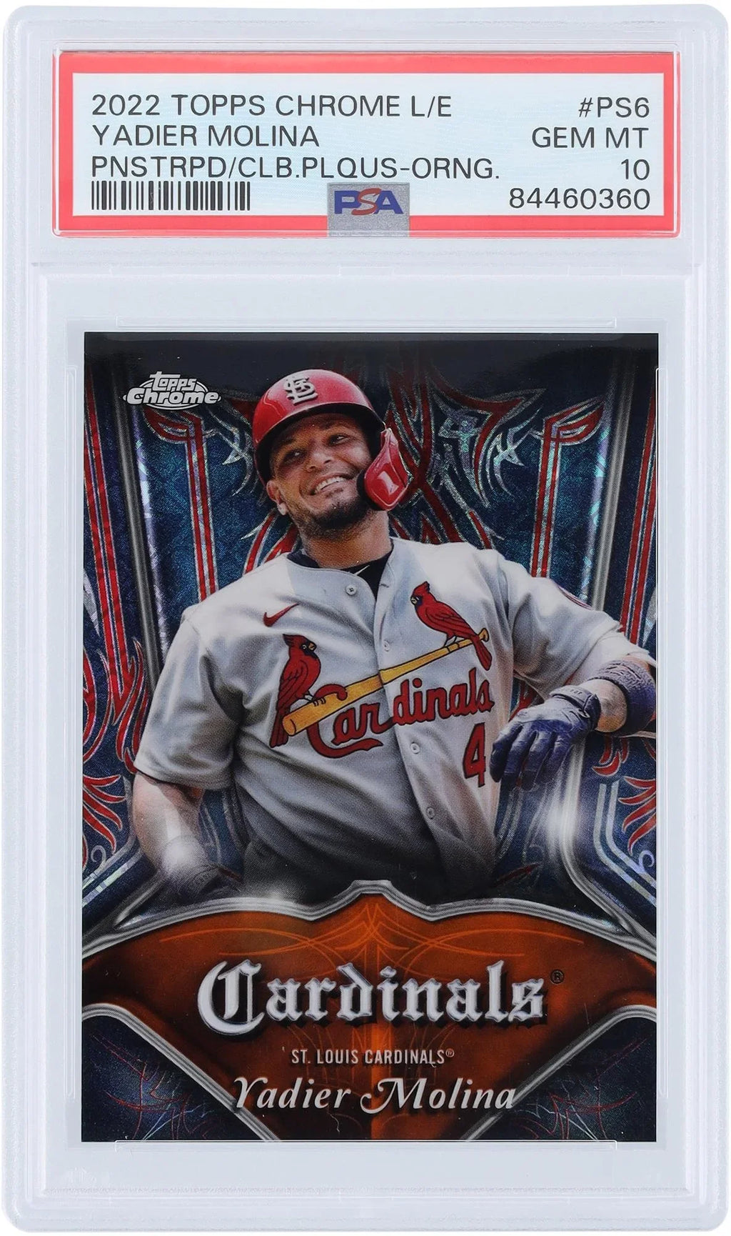 Yadier Molina Sizet. Louis Cardinals 2022 Topps Chrome Orange #PSize-6 #/25 PSizeA Authenticated 10 Card
