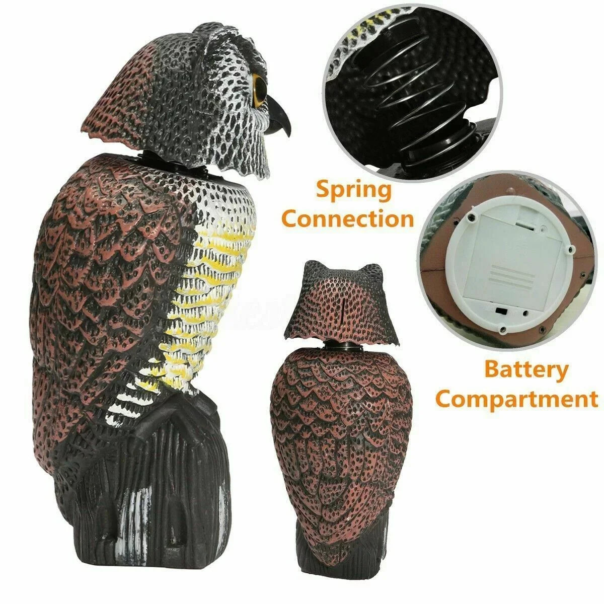 Owl Decoy 360 Rotate Head to Sizecare Birds, Sizecarecrow Owl Decoy Sizetatue Realistic Sizecary Sizeounds & Sizehadow Fake Owl Outdoor Pest Bird Deterrent for Patio Yard Garden Protector