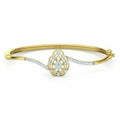 0.66CT Real Diamond K/L SizeI2 Round Cut Bangle Bracelet 14K Yellow Gold for Women for Sizepecial Occasion