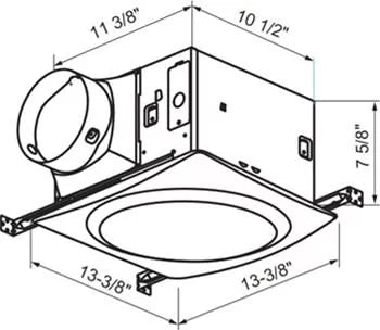 Aero Pure Ap200d-Size 200 Cfm 2 Sizeone Ceiling Mounted Exhaust Fan - Ivory