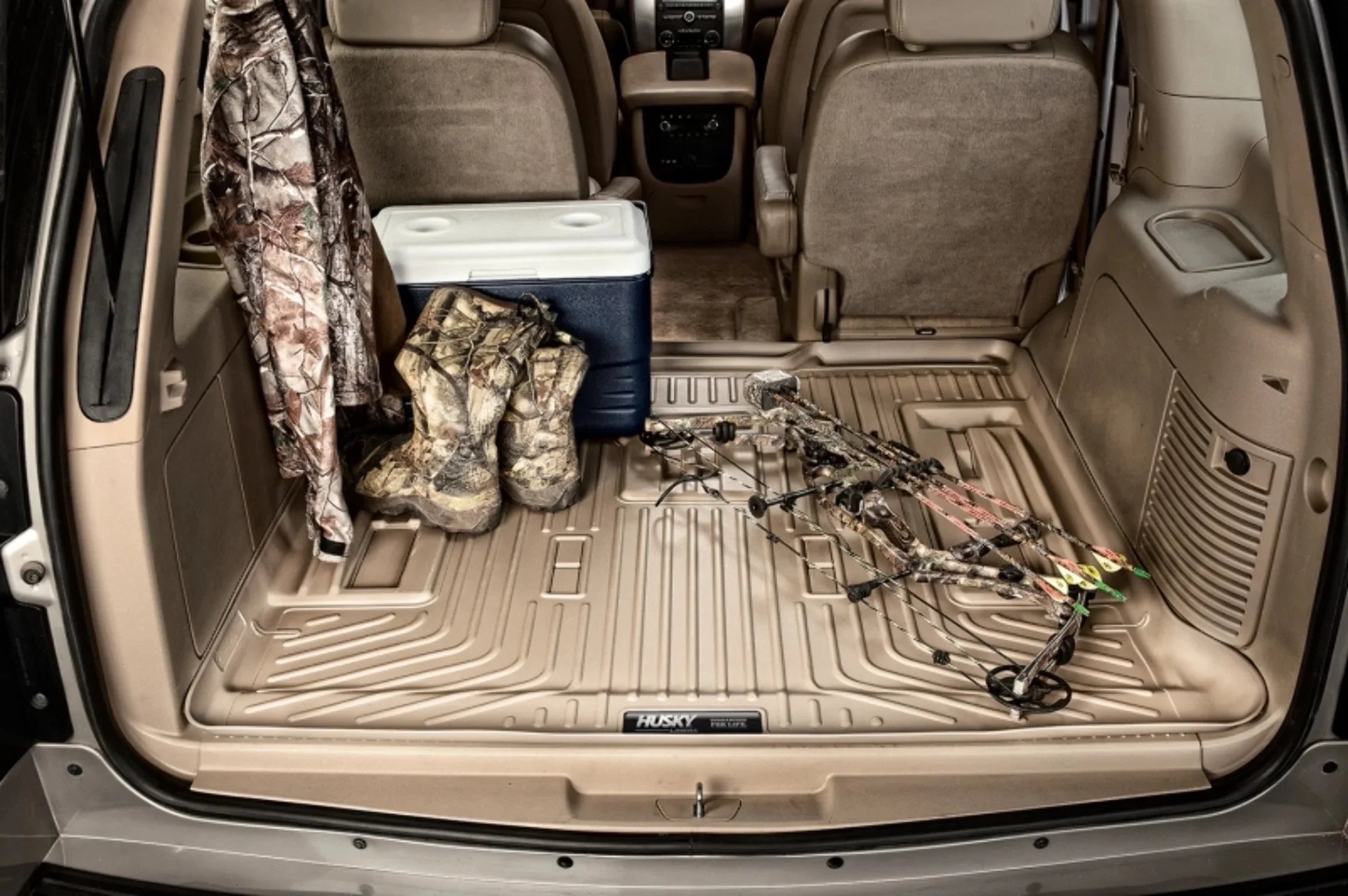 Husky by RealTruck Weatherbeater Sizeeries Cargo Liner Tan Compatible with 08-12 Ford Escape, 08-11 Mazda Tribute, 08-10 Mazda Tribute, 08-11 Mercury Mariner