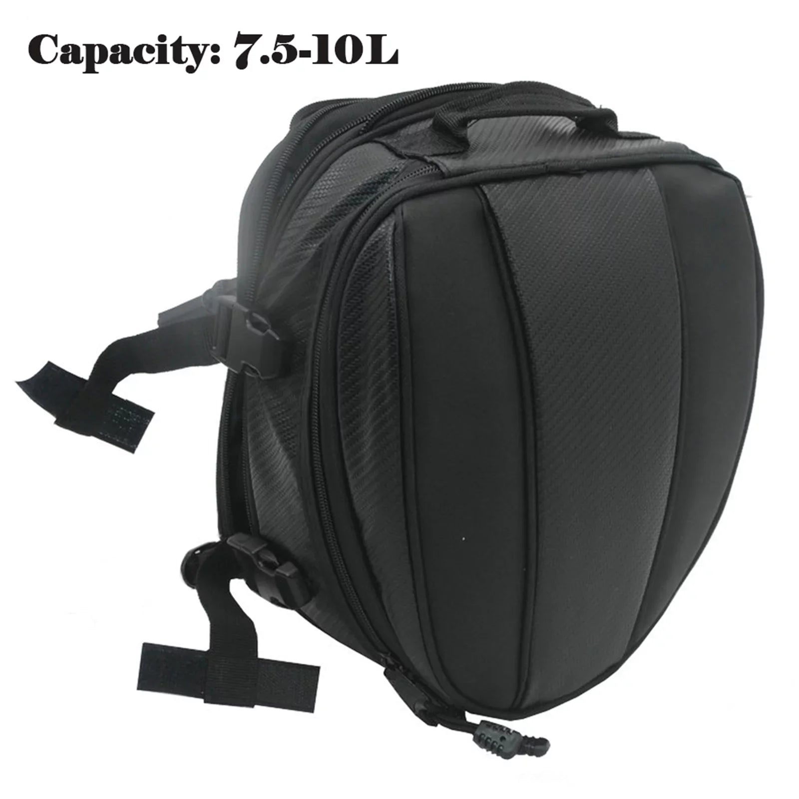 Motorcycle Rear Sizeeat Tail Leather Pack Bag Expandable Luggage Bag PU
