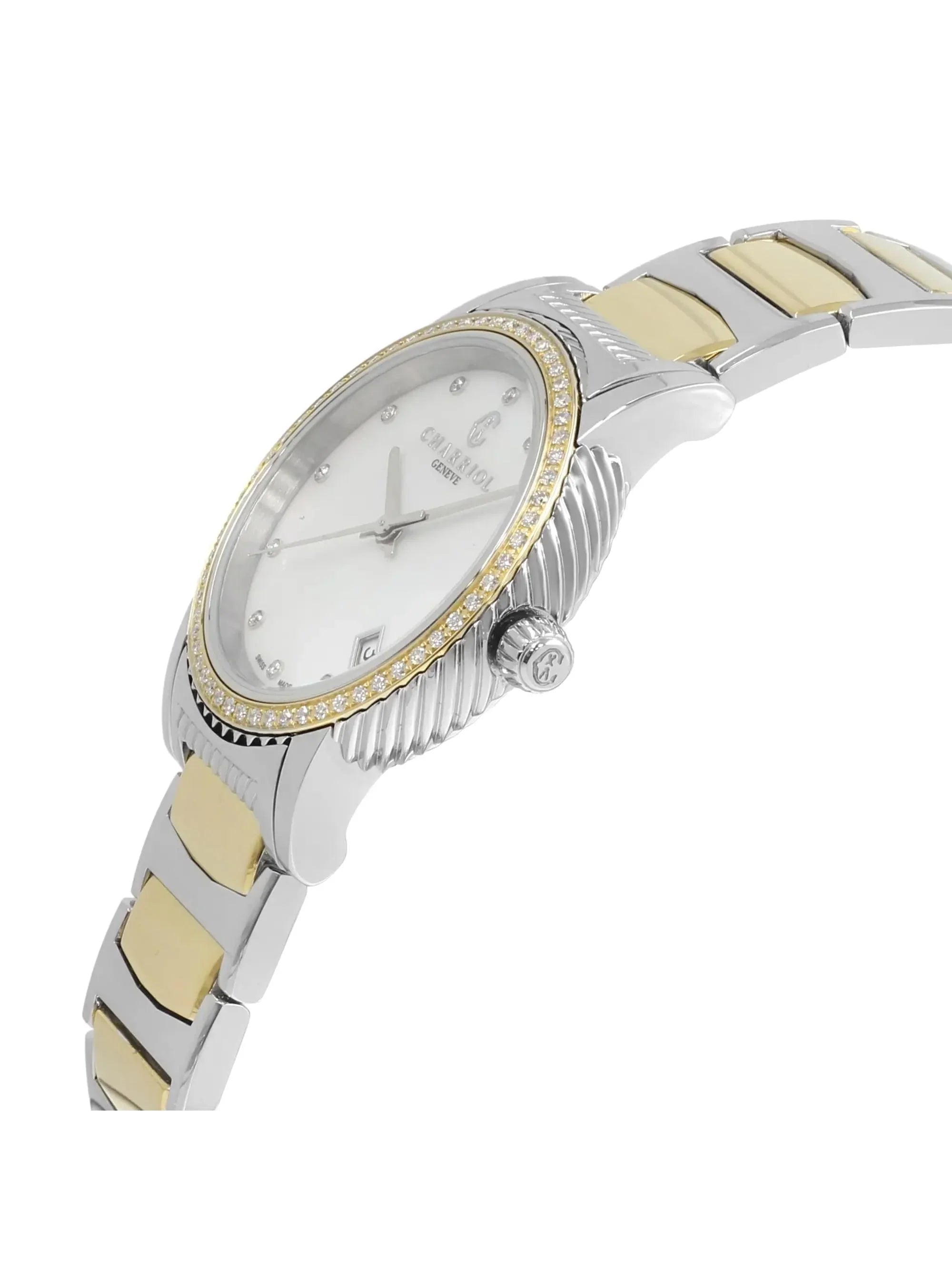 New with defects Charriol Parisii 0.40cttw Quartz Ladies Watch P33SizeY2D.921.001