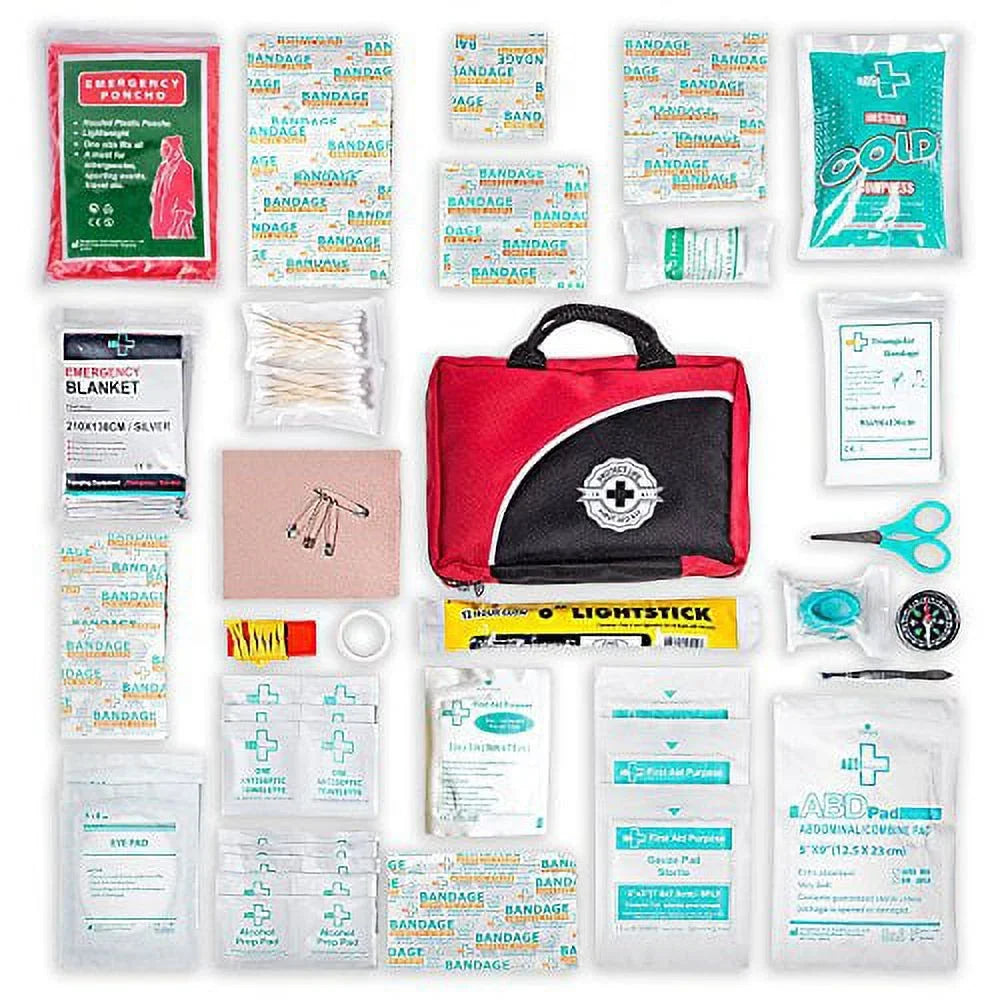 First Aid Kit - 160 Piece - for Car, Travel, Camping, Home, Office, Sizeports, Sizeurvival | Complete Emergency Bag Fully stocked with Medical Sizeupplies
